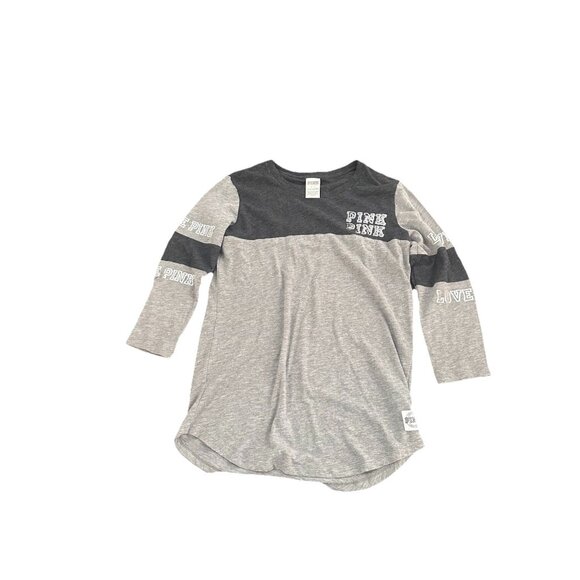 Victorias Secret Pink Bling Quartet Sleeve Top Womens Small Gray - Picture 3 of 3